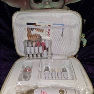 Cordless Electric Nail File with 10 Attachments and LED Light - new